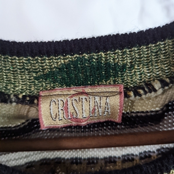 Vintage 3D Knit Sweater Size XL 90s Texture Cosby Coogi Inspired Ugly Christmas - Picture 3 of 12